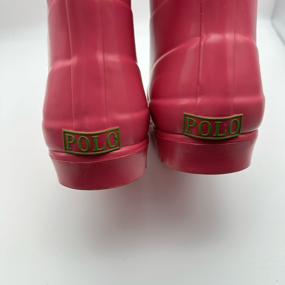Polo Ralph Lauren, Size 6, Pink Rain Boot With Green Pony & Buckle - Picture 9 of 9